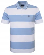 Koszulki męskie - POLO Koszulka Męska BŁĘKIT w Paski Bawełniana ACTI Elegancka XL Pako Jeans - miniaturka - grafika 1