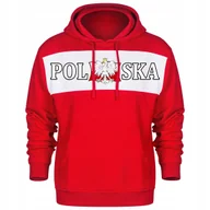 Bluzy męskie - BLUZA MESKA Z KAPTUREM KANGURKA Z NADRUKIEM POLSKA FLAGA DLA KIBICA XXL - miniaturka - grafika 1