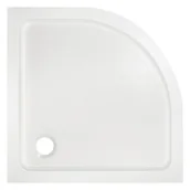 Brodziki prysznicowe - Dommel Brodzik akrylowy półokrągły 80 x 80 x 15 cm biały - miniaturka - grafika 1