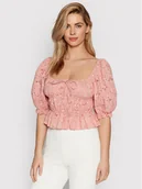 Bluzki damskie - Guess Bluzka Lulu W2GH39 WEIV0 Różowy Slim Fit - miniaturka - grafika 1