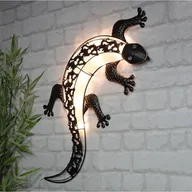Lampy ogrodowe - Haushalt HI Solarna lampa ścienna LED do ogrodu, w kształcie gekona 70331 - miniaturka - grafika 1
