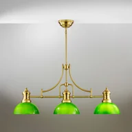 Lampy sufitowe - Jupiter Lampa wisząca Platino, złoty/zielony, szkło, 3-punktowa, E27 - miniaturka - grafika 1