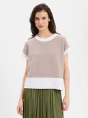 Koszulki i topy damskie - JOOP! Damska koszulka z dzianiny Kobiety Bawełna (100%) brązowy w paski, 34 - miniaturka - grafika 1