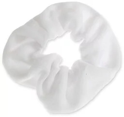 BIAŁA OWIJKA SCRUNCHIE kolor biały bawełna koło do włosów klasyczne elastyczne (cj2157) - Ozdoby do włosów - miniaturka - grafika 1