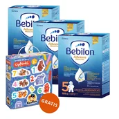 Mleko modyfikowane - Zestaw Bebilon Advance Pronutra 5 Junior, odżywcza formuła na bazie mleka, dla przedszkolaka, 3 x 1000 g + CzuCzu Puzzle do pary Cyferki, puzzle, 48 elementów gratis - miniaturka - grafika 1
