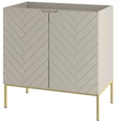 Szafki łazienkowe - Kaszmirowa ryflowana szafka pod umywalkę 80 cm ASPEN-08 złote nóżki - miniaturka - grafika 1