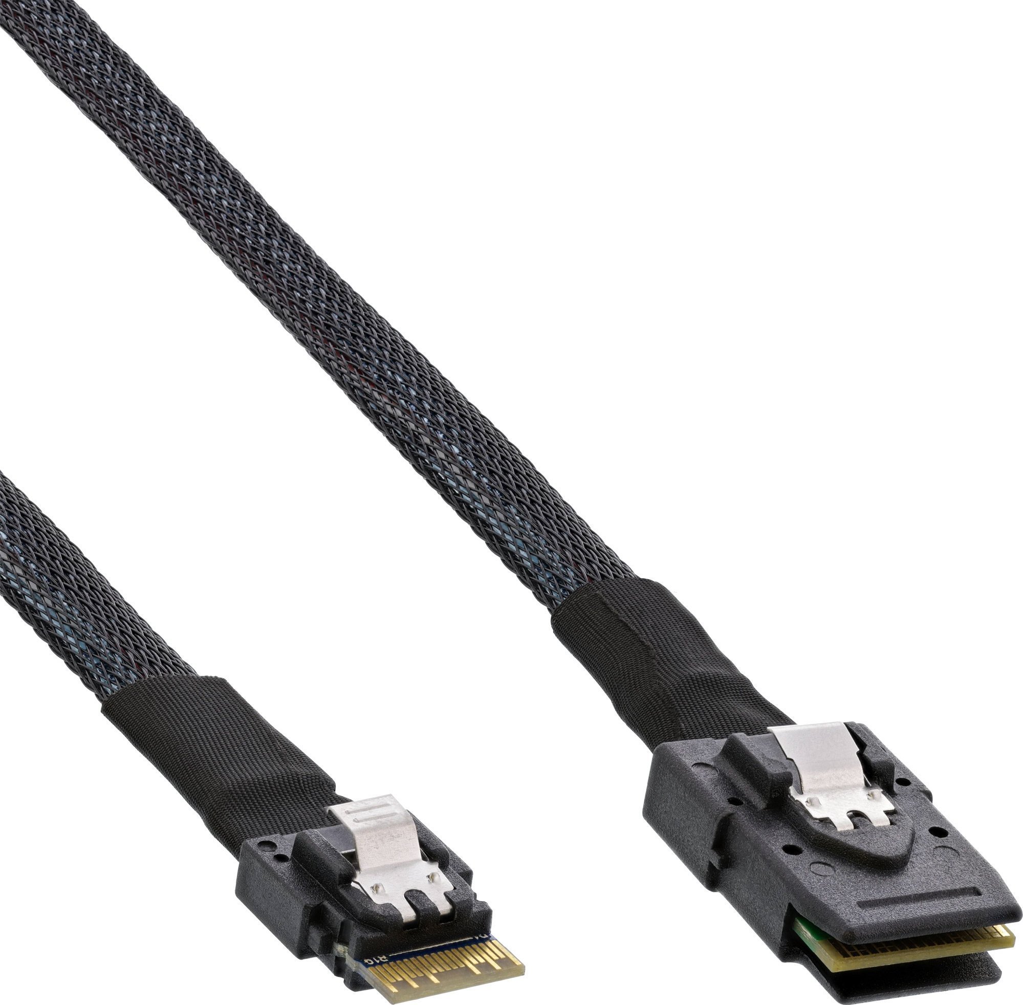 InLine InLine® Slim SAS Kabel, SFF-8654 zu Mini SAS SFF-8087, 12Gb/s, 0.5m
