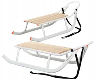 Sanki i ślizgacze - POLSKIE MOCNE SANKI JEE BIAŁE dla dzieci i dorosłych 150kg Solidne Metalowe - miniaturka - grafika 1