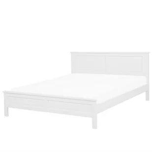 Beliani Łóżko drewniane 160 x 200 cm białe OLIVET 68128 - Łóżka - miniaturka - grafika 1