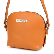 Torebki damskie - Camelowa mała damska torebka skórzana pasek Beltimore N22 brązowy, beżowy - miniaturka - grafika 1