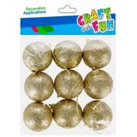 Bombki - Bombka dekoracyjna styropianowa złota 51mm 9szt 521634 - miniaturka - grafika 1