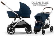 Wózki dziecięce - Cybex GAZELLE S 2w1 Ocean Blue (Silver Frame) - miniaturka - grafika 1