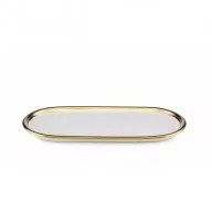 Tace i patery - HowHomely Taca dekoracyjna Lovia White Gold 25 cm - miniaturka - grafika 1