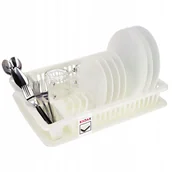 Suszarki do naczyń - Suszarka do naczyń Jelsi 46 cm z ociekaczem, kremowa - miniaturka - grafika 1