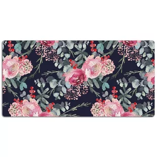 Ochronna mata na biurko Kwiaty i liście 120x60 cm, Dywanomat - Podkładki na biurko - miniaturka - grafika 1