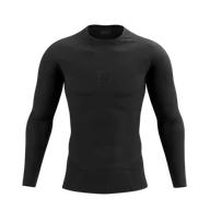 Koszulki sportowe męskie - COMPRESSPORT Koszulka termoaktywna męska ON/OFF BASE LAYER LS TOP black - miniaturka - grafika 1