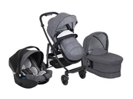 Wózki dziecięce - Graco Wózek Graco Evo Trio 3w1 z gondolą i fotelikiem samochodowym dla niemowląt - miniaturka - grafika 1