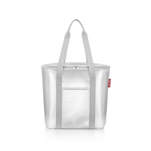 reisenthel Thermoshopper – torba chłodząca na zakupy lub piknik z 2 paskami do noszenia – wykonana z wodoodpornego materiału, Silver Crackle, Einheitsgröße, Nowoczesny