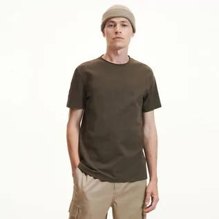 Koszulki męskie - Reserved - T-shirt regular z dzianiny pique - Zielony - grafika 1