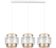 Lampy sufitowe - Żyrandol na lince GABI 3xE27/60W/230V złoty/biały - miniaturka - grafika 1