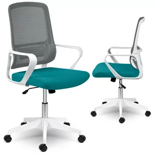 Fotel biurowy, krzesło biurowe Fotel biurowy z mikrosiatki Sofotel Wizo biało-zielony - Fotele i krzesła biurowe - miniaturka - grafika 2
