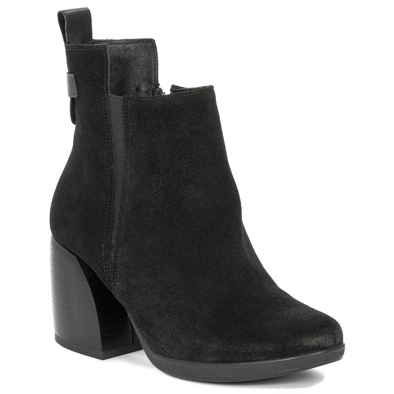 Botki damskie Maciejka na słupku Czarne-37