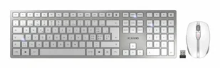 CHERRY JD-9100CH-1 klawiatura Dołączona myszka Dom/Biuro RF Wireless + Bluetooth QWERTZ Swiss Srebrny, Biały JD-9100CH-1 - Zestawy myszka + klawiatura - miniaturka - grafika 1
