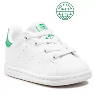 Buty dla dziewczynek - Adidas Buty Stan Smith El I FX7528 Ftwwht/Ftwwht/Green - miniaturka - grafika 1
