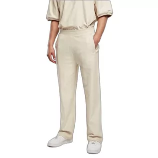 Spodenki męskie - Urban Classics Męskie spodnie Rib Terry Track Pants, bawełniane spodnie dla mężczyzn ze ściągaczem, krój regularny, dostępne w 2 kolorach, rozmiary S - 5XL, softseagrass, XL - grafika 1