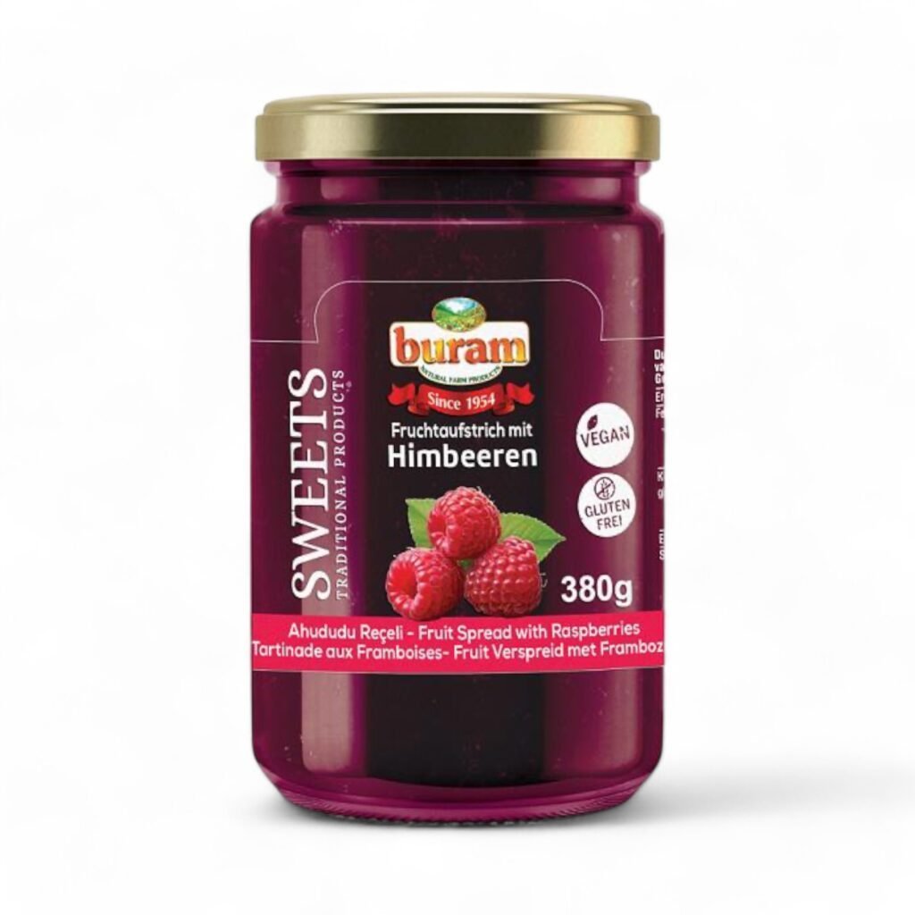Buram Dżem Malinowy 380graspberry jam wegański bez glutenu