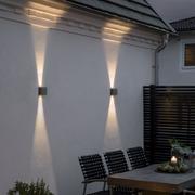 Lampy ścienne - Konstsmide Płaskie, owalne oświetlenie LED lampa zewnętrzna antracyt Up & Down 12 Watt IP54 lampa ścienna na zewnątrz ściany, - miniaturka - grafika 1