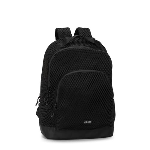 Comix Special Plecak szkolny podstawowej i wyższej, 3 przegródki z obudową na PC, kieszeń Maxi z przodu, wzmocniona wyściełana część pleców, regulowane wyściełane szelki, 33 x 43 x 16 cm, czarny,