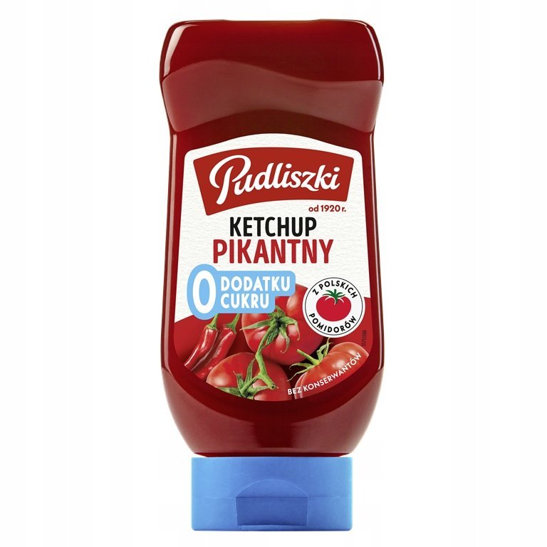 Pudliszki ketchup pikantny bez dodatku cukru 440g