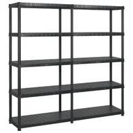 Szafy i regały magazynowe - vidaXL Regał 5-poziomowy, czarny, 183x45,7x185 cm, plastik 3059854 - miniaturka - grafika 1