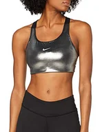 Biustonosze - Nike Swoosh Icon Clash Shmr biustonosz sportowy czarny Czarny/czarny/metaliczny srebrny. XL - miniaturka - grafika 1