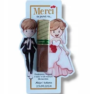 Bombonierki i czekoladki - Podziękowania dla gości MERCI na ślub wesele PR 215 - miniaturka - grafika 1