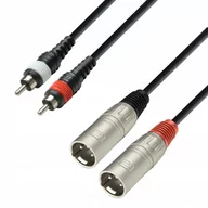 Akcesoria do nagłośnienia - Adam Hall K3 TMC 0100 - Formowany kabel audio 2 x męski RCA na 2 x męski XLR, 1 m K3TMC0100 - miniaturka - grafika 1