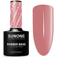 Lakiery hybrydowe - Baza hybrydowa SUNONE Rubber Base Pink 13 12 ml - miniaturka - grafika 1