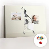 Tablice i flipcharty - Szkolna Tablica korkowa 60x40 cm, Kolorowe Pinezki, wzór Baletnica - miniaturka - grafika 1