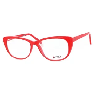 Damskie Okulary zerówki korekcyjne oprawki kocie oczy STAC-14A czerwone - Okulary korekcyjne, oprawki, szkła - miniaturka - grafika 1
