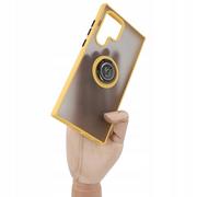 Etui i futerały do telefonów - Bizon Etui Case Hybrid Ring do Galaxy S22 Ultra żółte - miniaturka - grafika 1