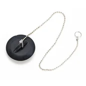 Korki do umywalek - Korek do zlewu z łańcuszkiem TADAR, czarny - miniaturka - grafika 1