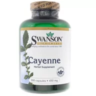 Serce i układ krążenia - Swanson Pieprz Cayenne 450 mg, 300 kapsułek - miniaturka - grafika 1