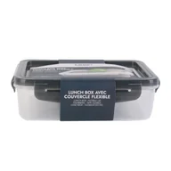 Pozostałe akcesoria kuchenne - Lunch box śniadaniówka z elastyczną pokrywą szary - miniaturka - grafika 1