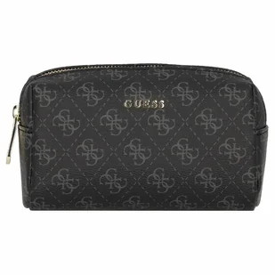 Guess Tya Cosmetic Bag 17 cm coal logo - Kosmetyczki, organizery i kuferki - miniaturka - grafika 1