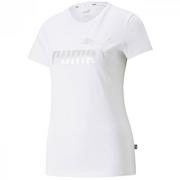 Koszulki i topy damskie - Koszulka damska Puma ESS+ Metallic Logo Tee biała 848303 02 - miniaturka - grafika 1