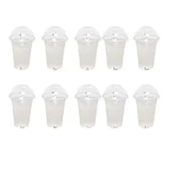 Herbata - 100 sztuk 500 ml Jednorazowe przezroczyste plastikowe kubki z pokrywkami kopuły z otworem Comptiable With Tea Sok owocowy Herbata mleczna z pokrywkami - miniaturka - grafika 1