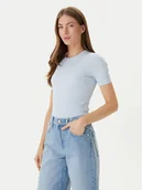 Koszulki i topy damskie - Calvin Klein T-Shirt LV044D246G Błękitny Slim Fit - miniaturka - grafika 1