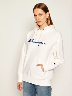 Bluzy damskie - Champion Bluza Script Logo 113794 Biały Regular Fit - grafika 1