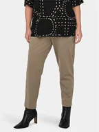 Spodnie damskie - ONLY Carmakoma Chinosy Peach 15312306 Brązowy Slim Fit - miniaturka - grafika 1